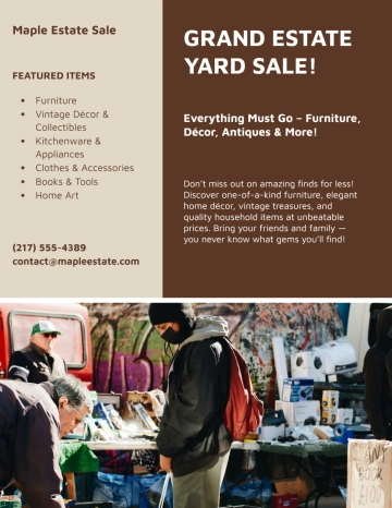 Free Design Estate Yard Sale Flyer Template to Edit Online