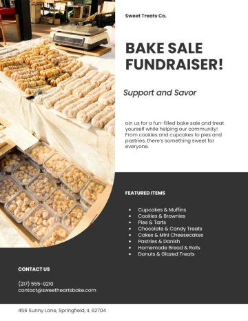 Free Creative Fundraiser Bake Sale Flyer Template to Edit Online