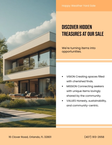 Free Colorful Rain or Shine Yard Sale Flyer Template to Edit Online