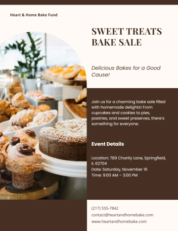 Free Aesthetic Watercolor Bake Sale Flyer Template to Edit Online