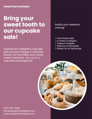 Free Colorful Cupcake Bake Sale Flyer Template to Edit Online