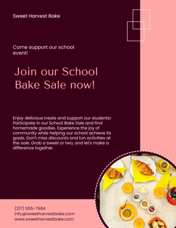 Free School Bake Sale Flyer Template to Edit Online
