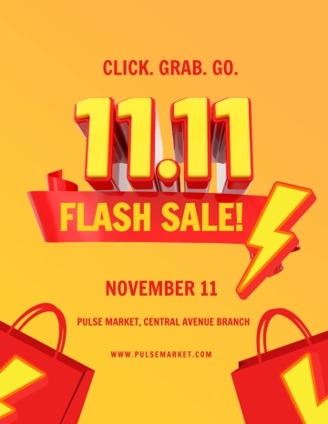 Free 11.11 Flash Sale Template to Edit Online