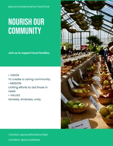 Free Modern Company Food Drive Flyer Template to Edit Online