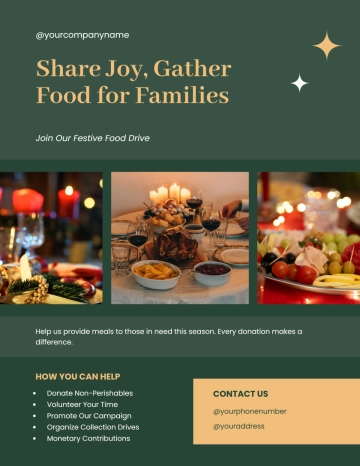 Free Aesthetic Holiday Food Drive Flyer Template to Edit Online