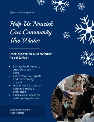 Free Simple Winter Food Drive Flyer Template to Edit Online