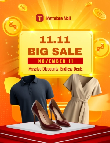 Free 11.11 Big Sale Template to Edit Online