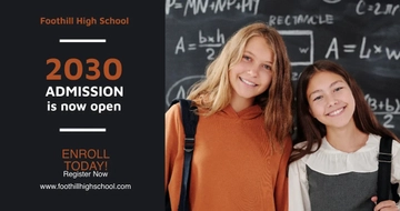 Free School Admission Facebook Post Template to Edit Online