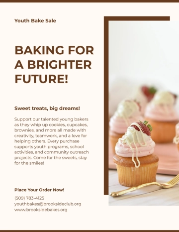 Free Youth Bake Sale Flyer Template to Edit Online