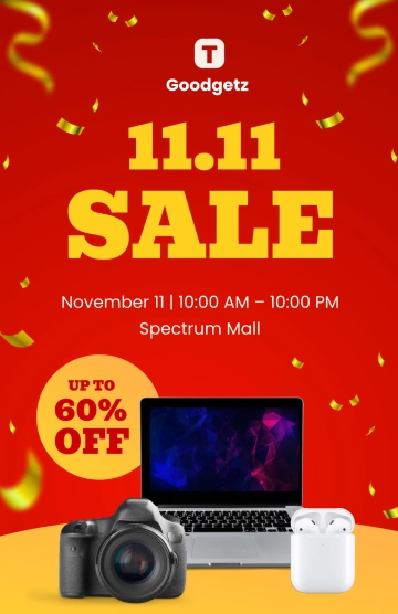 Free Gradient 11.11  Sale Template to Edit Online