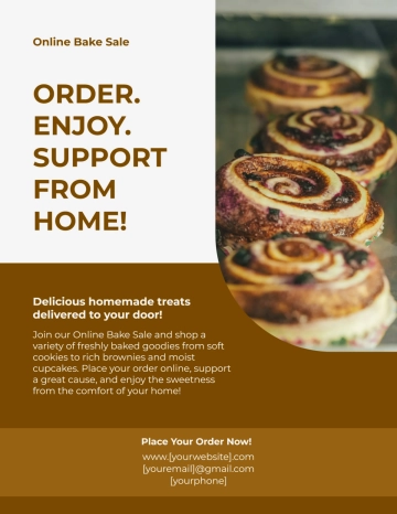 Free Blank Online Bake Sale Flyer Template to Edit Online