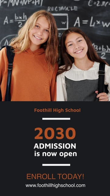 Free School Admission Whatsapp Post Template to Edit Online