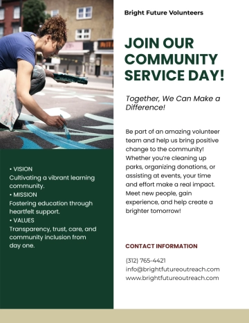 Free Professional Advertisement Volunteer Flyer Template to Edit Online