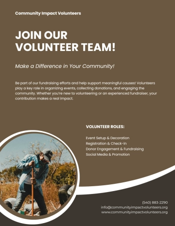 Free Aesthetic Fundraising Volunteer Flyer Template to Edit Online