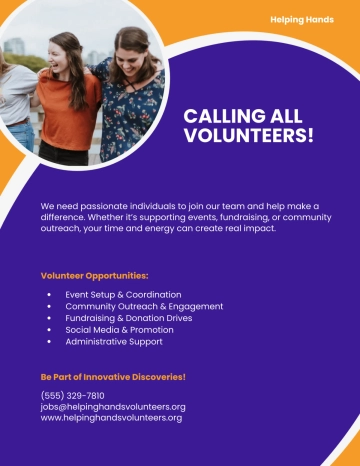 Free Call for Volunteer Flyer Template to Edit Online