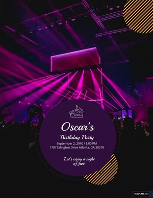 Editable Birthday Club Party Flyer Template