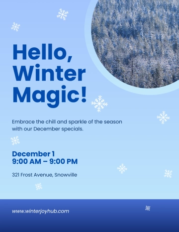 Free Hello Winter December Template to Edit Online