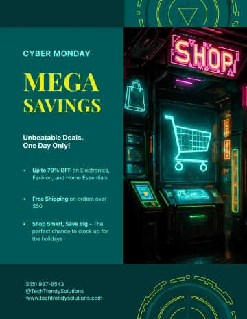Free Cyber Monday Special Deals Template to Edit Online