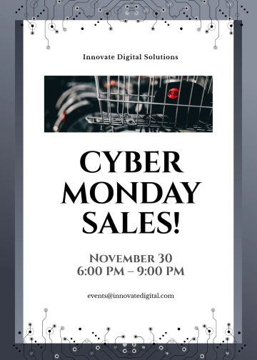 Free Professional Cyber Monday Invitation Template to Edit Online