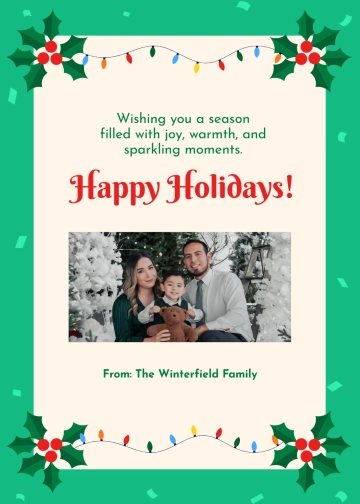 Free December Greeting Card Template to Edit Online