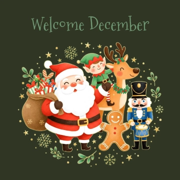 Free Cute December Illustration Template to Edit Online