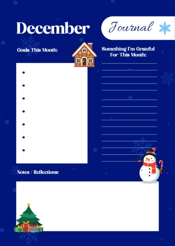 Free Blank December Bullet Journal Template to Edit Online