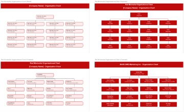 Free Red Minimalist Organizational Chart to Edit Online