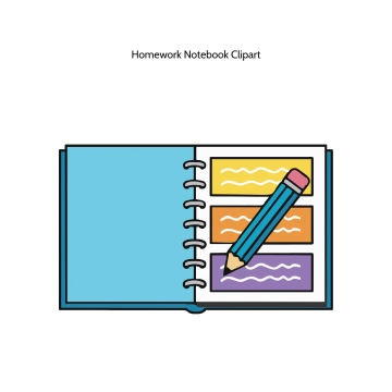 Free Homework Notebook Vector Clipart (PNG, SVG) to Edit Online