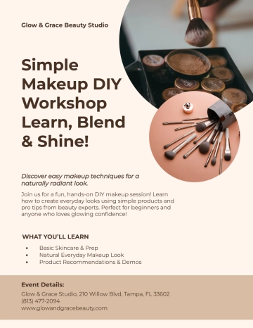 Free Simple Makeup DIY Flyer Template to Edit Online