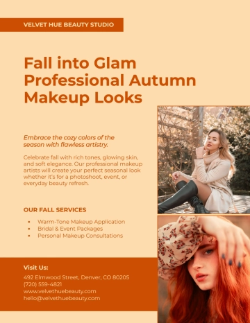Free Professional Fall Makeup Flyer Template to Edit Online
