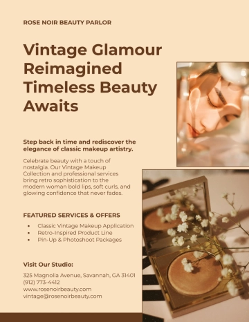 Free Vintage Promotional Makeup Flyer Template to Edit Online