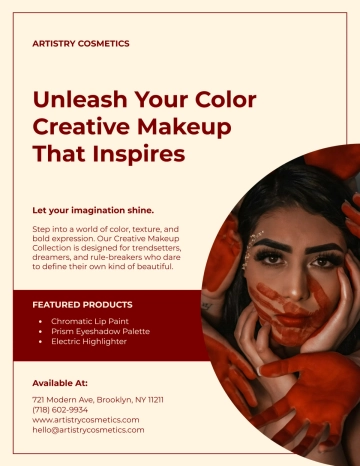 Free Creative Makeup Advertising Flyer Template to Edit Online