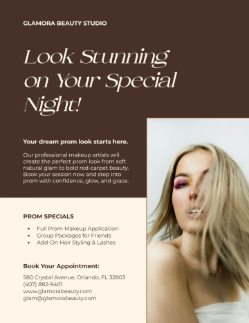 Free Makeup Prom Flyer Template to Edit Online