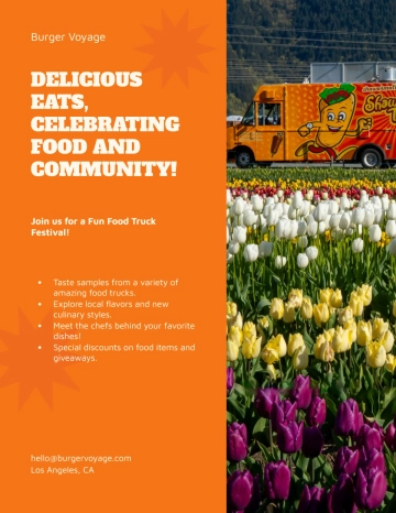 Free Festival Food Truck Flyer Template to Edit Online
