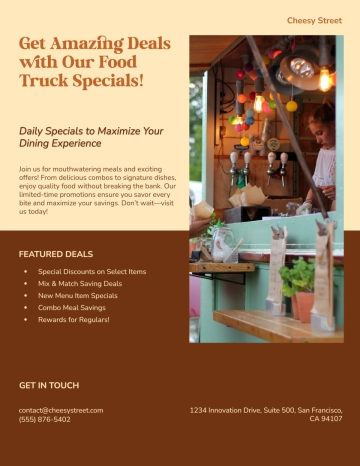 Free Custom Food Truck Flyer Template to Edit Online