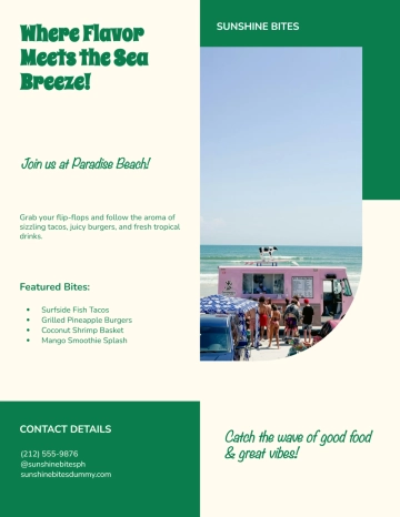 Free Beach Food Truck Flyer Template to Edit Online