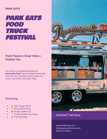 Free Park Food Truck Flyer Template to Edit Online