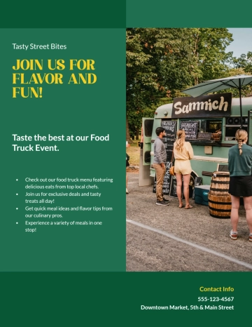 Free Printable Food Truck Flyer Template to Edit Online