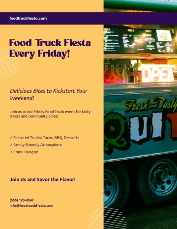 Free Friday Food Truck Flyer Template to Edit Online