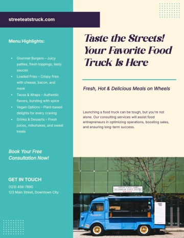 Free Street Food Truck Flyer Template to Edit Online
