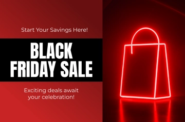 Free Neon Black Friday Sale Template to Edit Online