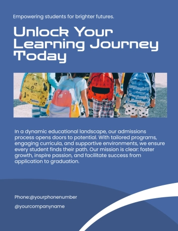 Free Student School Admission Flyer Template to Edit Online