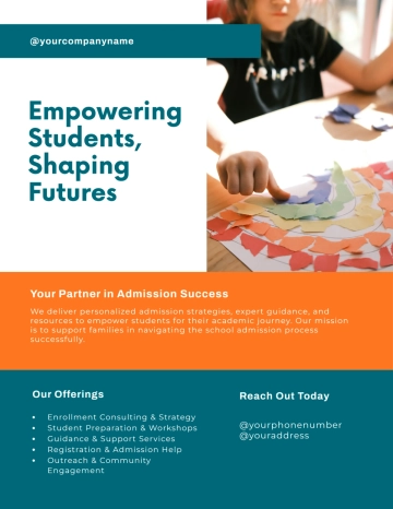 Free Kids School Admission Flyer Template to Edit Online