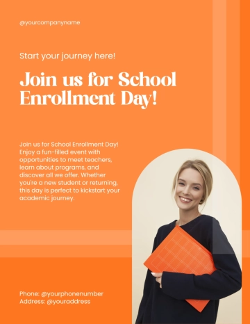 Free Enrollment School Admission Flyer Template to Edit Online