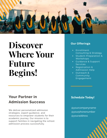 Free Modern Graphic School Admission Flyer Template to Edit Online