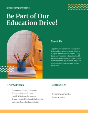 Free School Supply Donation Flyer Template to Edit Online