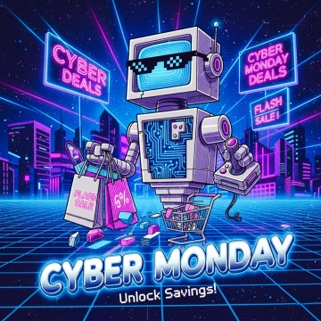 Free Retro Cyber Monday Sale Template to Edit Online