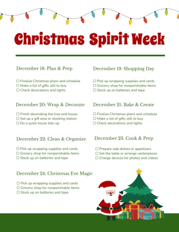 Free Christmas Spirit Week Template to Edit Online
