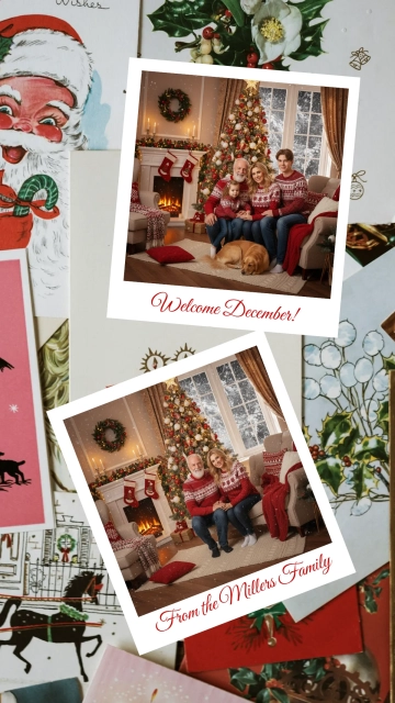 Free December Mobile Photo Collage Template to Edit Online