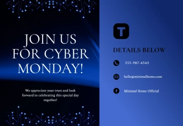 Free Minimalist Cyber Monday Card Template to Edit Online